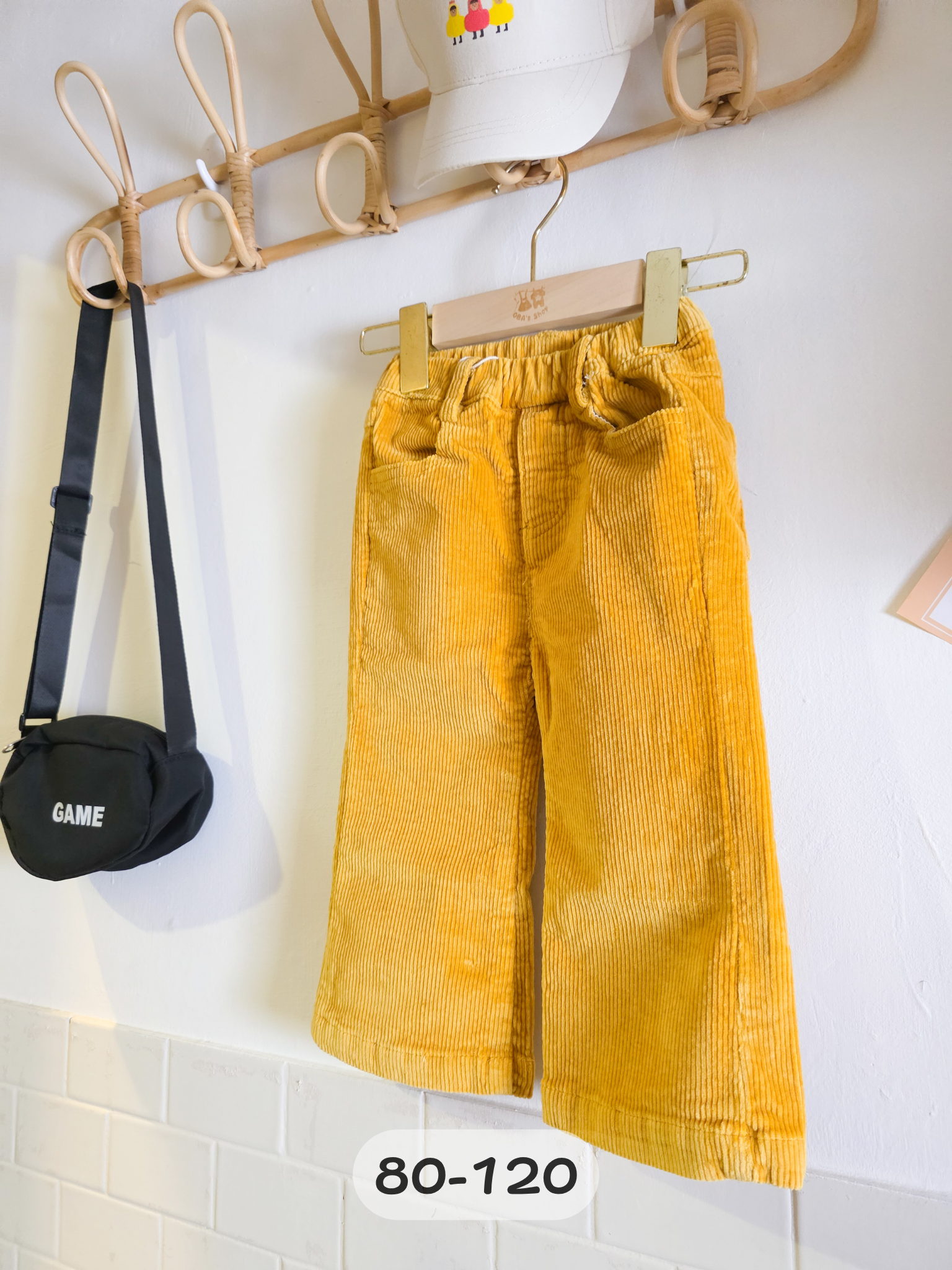 陽光黃 燈芯絨長褲(PE)