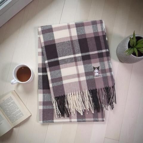 25150-KU Sanrio Kuromi 經典格仔大圍巾 B #JP-AV25