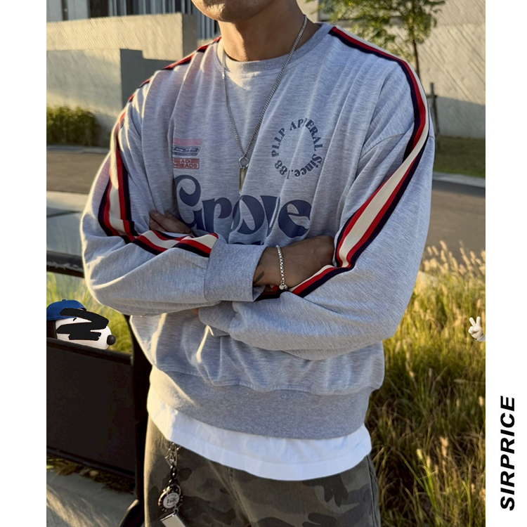 韓系復古大學T 短寬版型 織帶 學院風