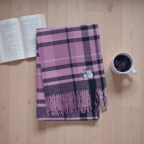 25150-KU Sanrio Kuromi 經典格仔大圍巾 A #JP-AV25