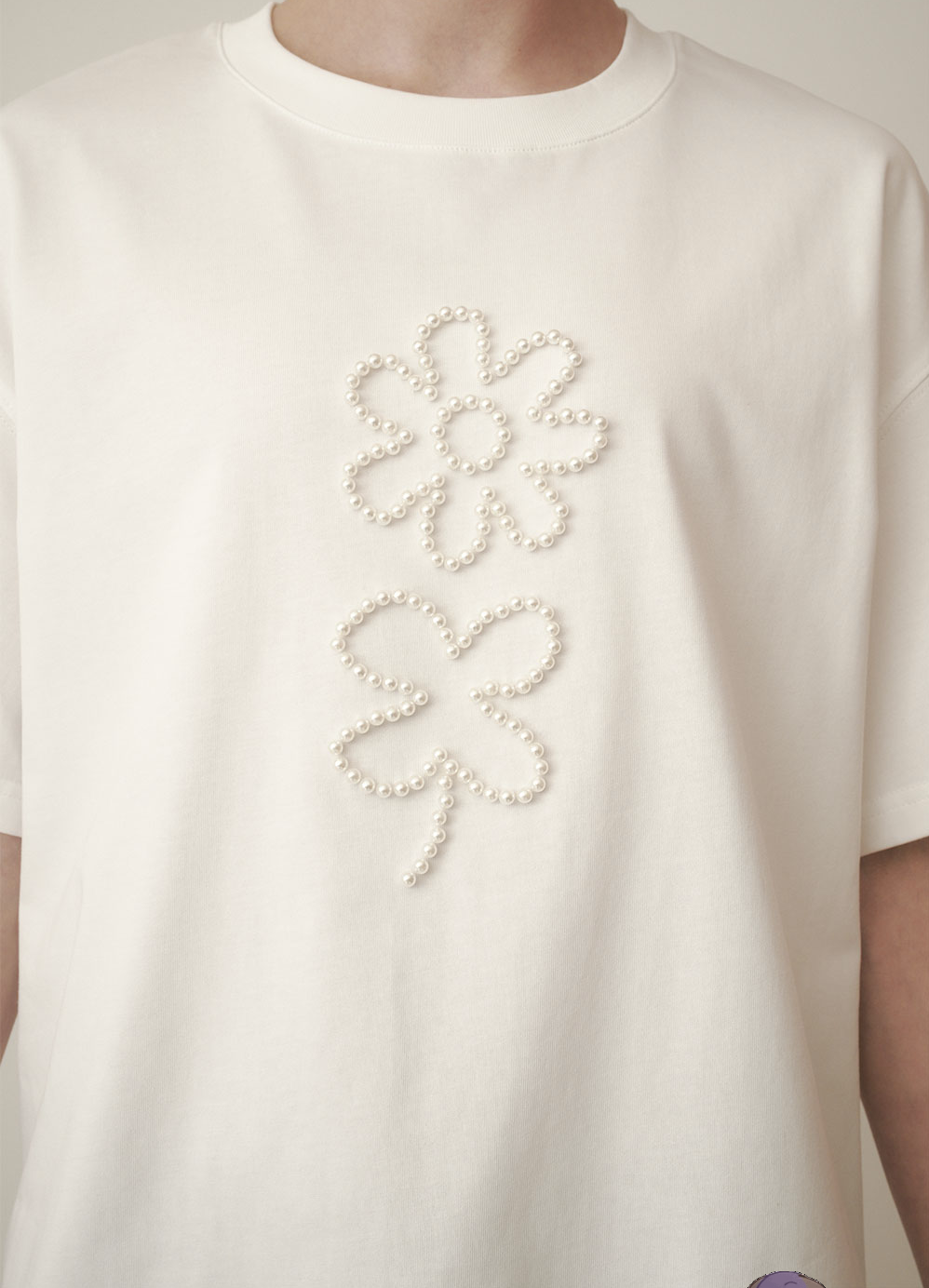 MISTERCHILD 珍珠小花 短袖上衣 T-SHIRT