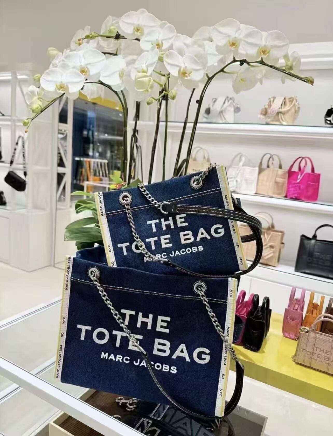 【直播】Marc Jacobs LL102245 牛仔鏈條托特包