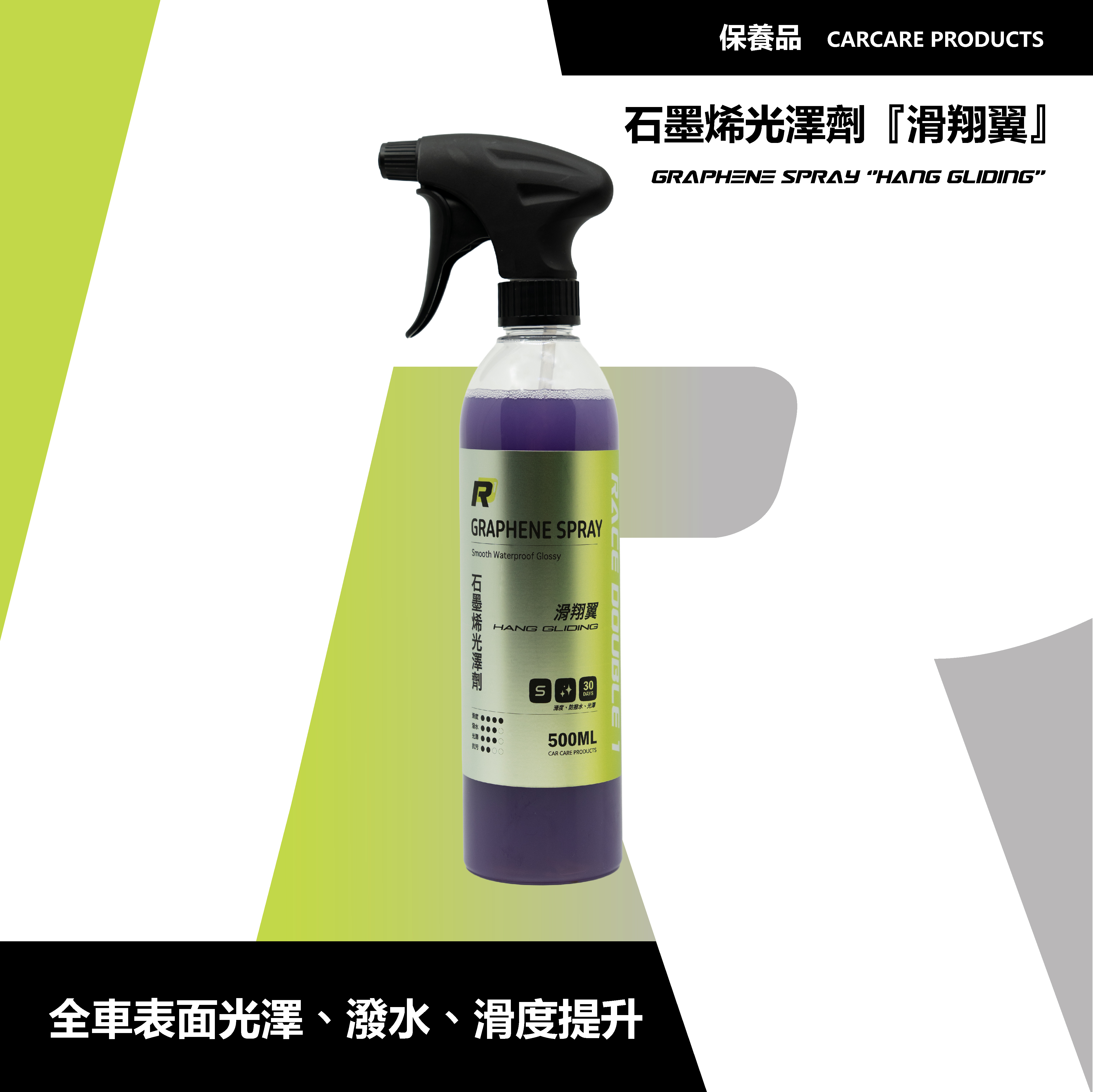 RD1-石墨烯光澤劑 『滑翔翼』｜高滑度×潑水×堆疊兼容