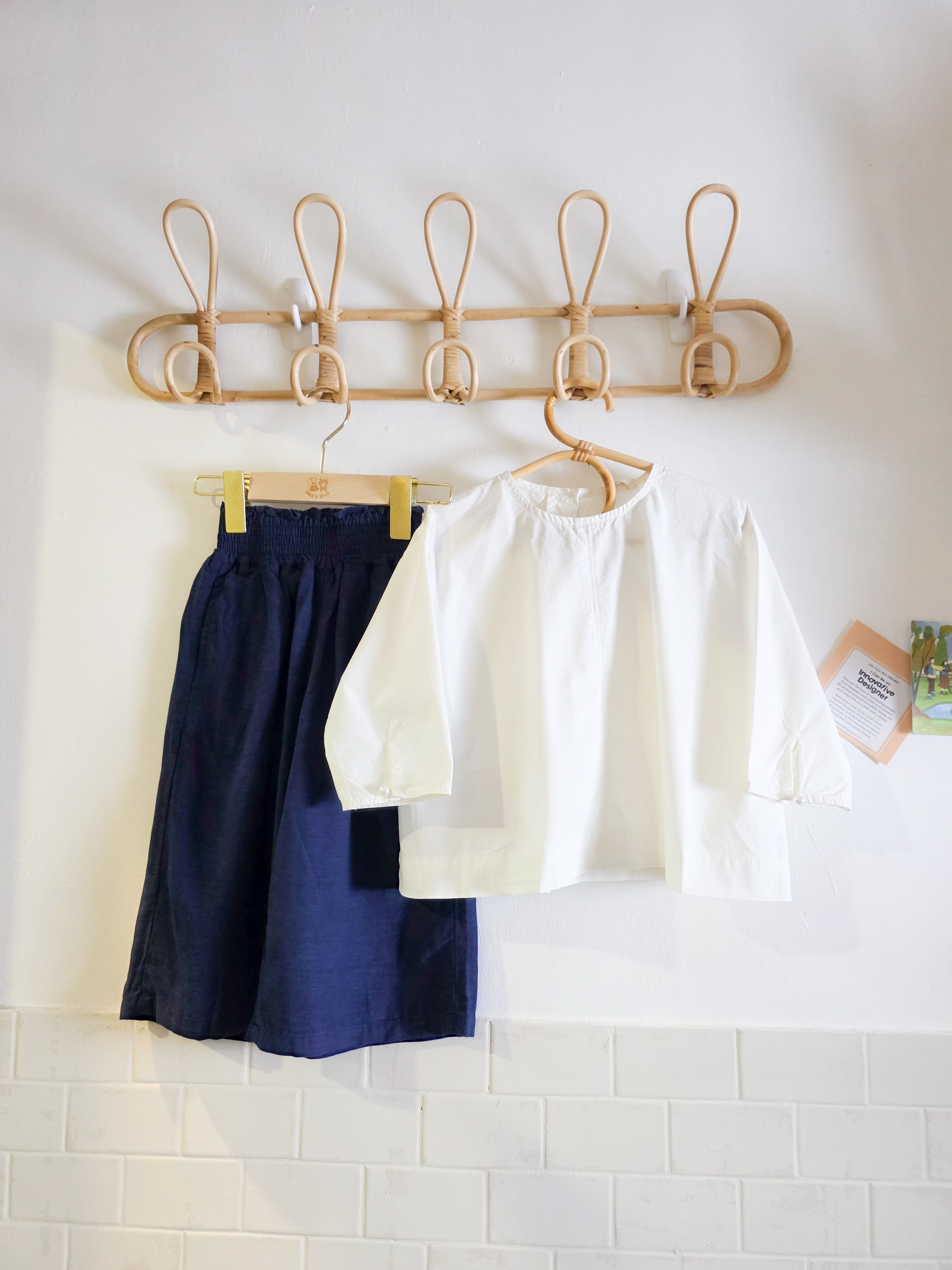 白色珍珠釦 長袖上衣(PE)