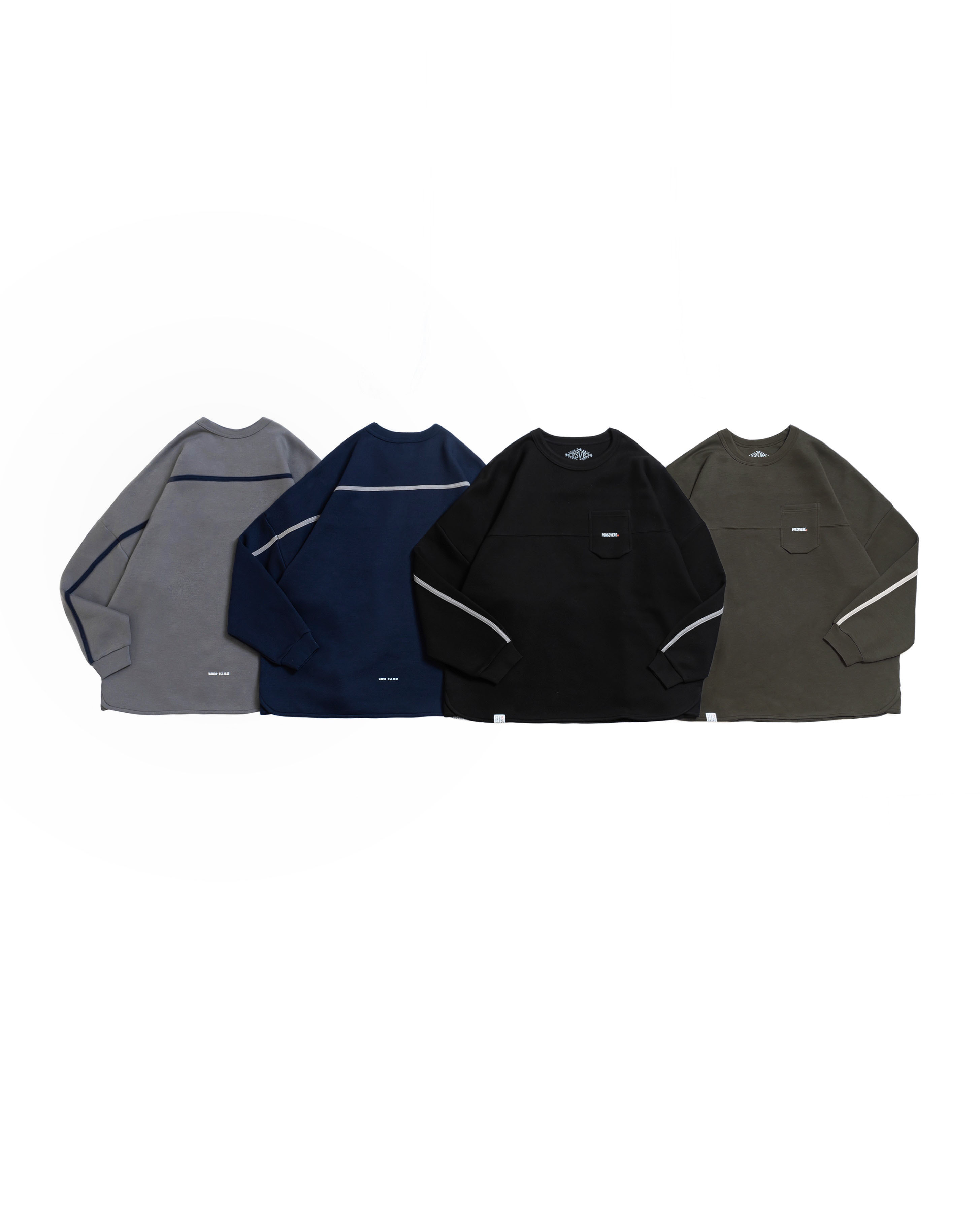 PERSEVERE TRIMMED CLASSIC LONG-SLEEVE POCKET T-SHIRT 經典定番飾邊口袋長袖T恤
