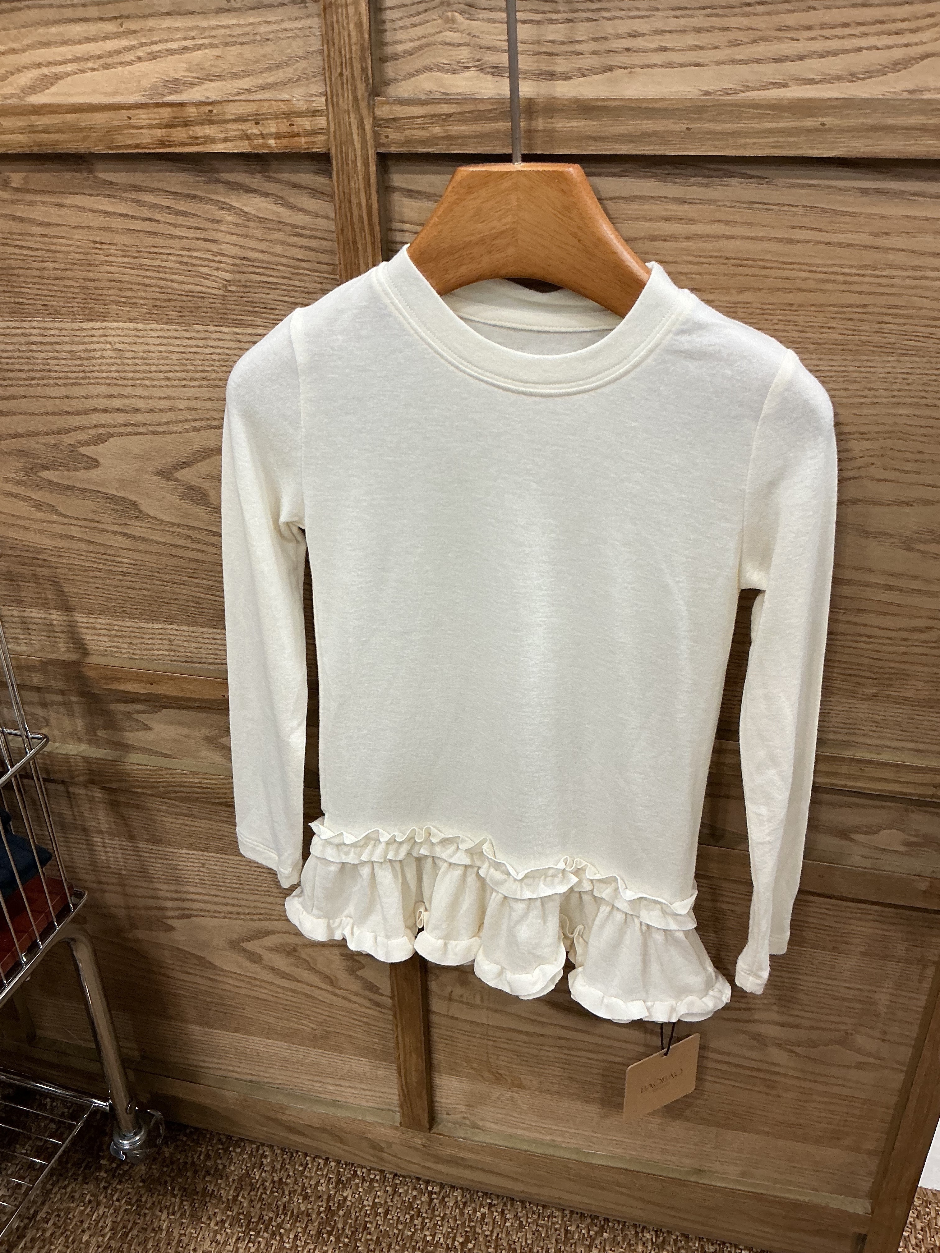 A03276皺摺花邊打底上衣