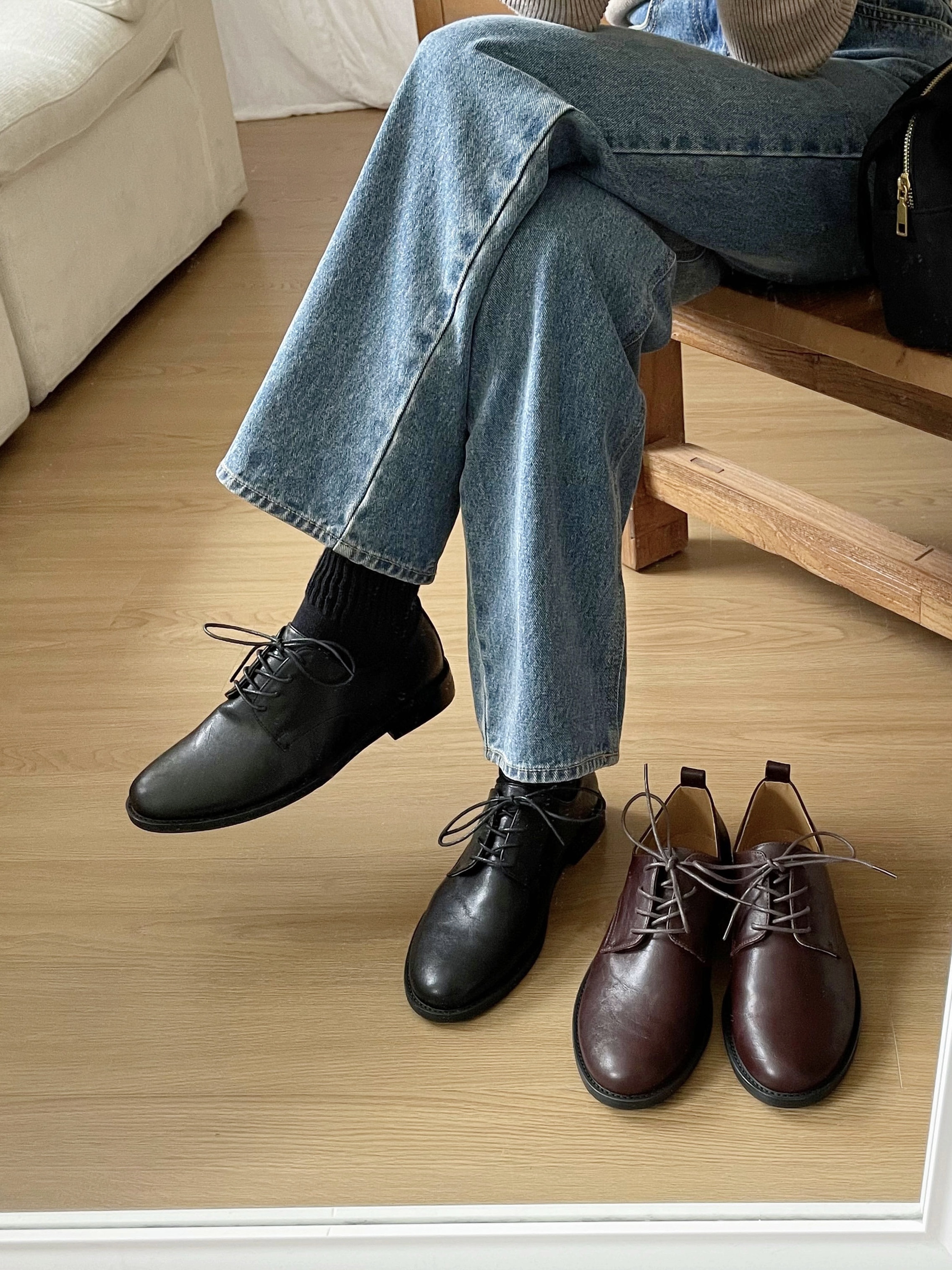 #228N577 故事感氛圍，韓調女生圓頭皮鞋