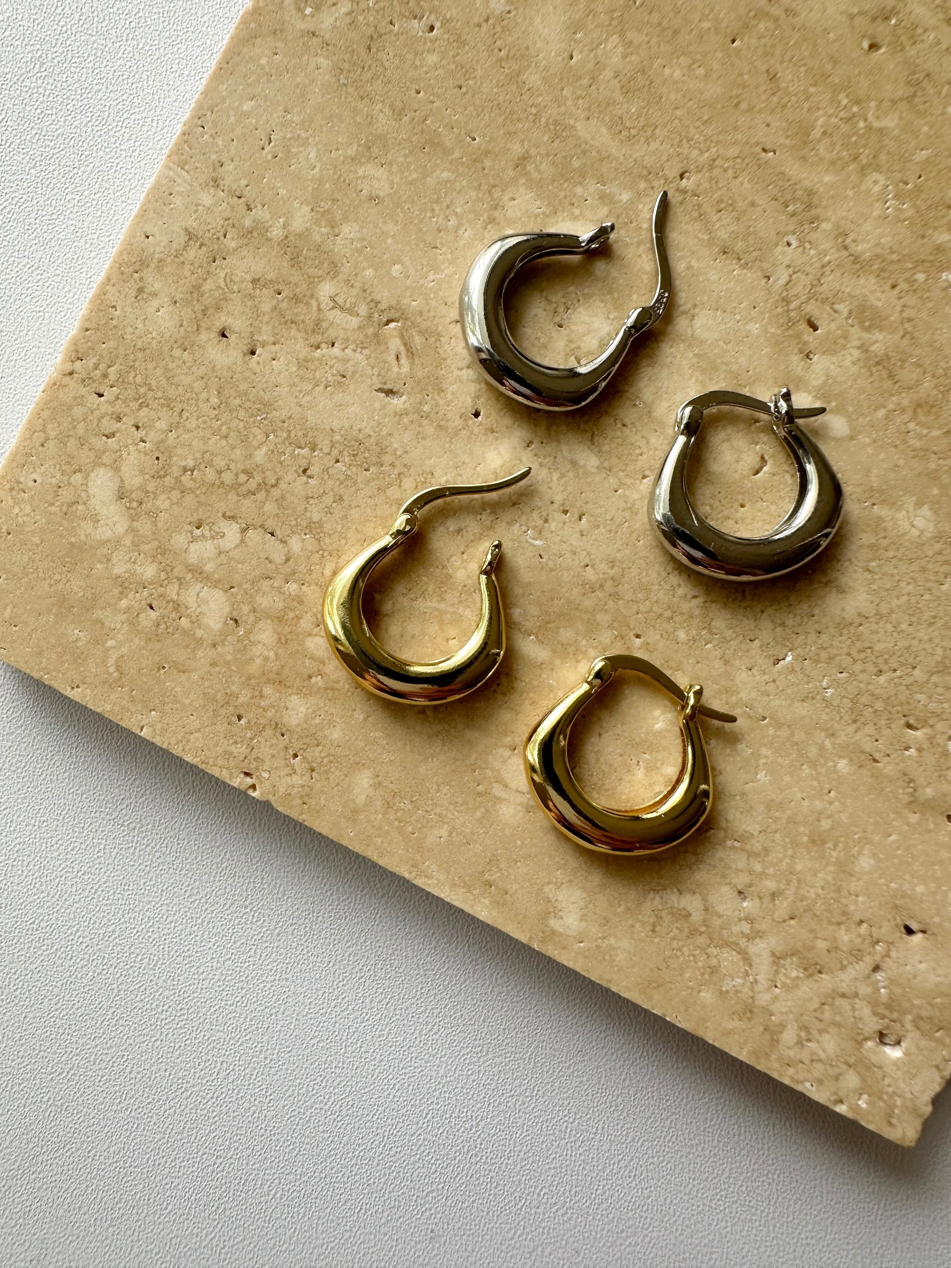 S925 smooth ring hoop pierce