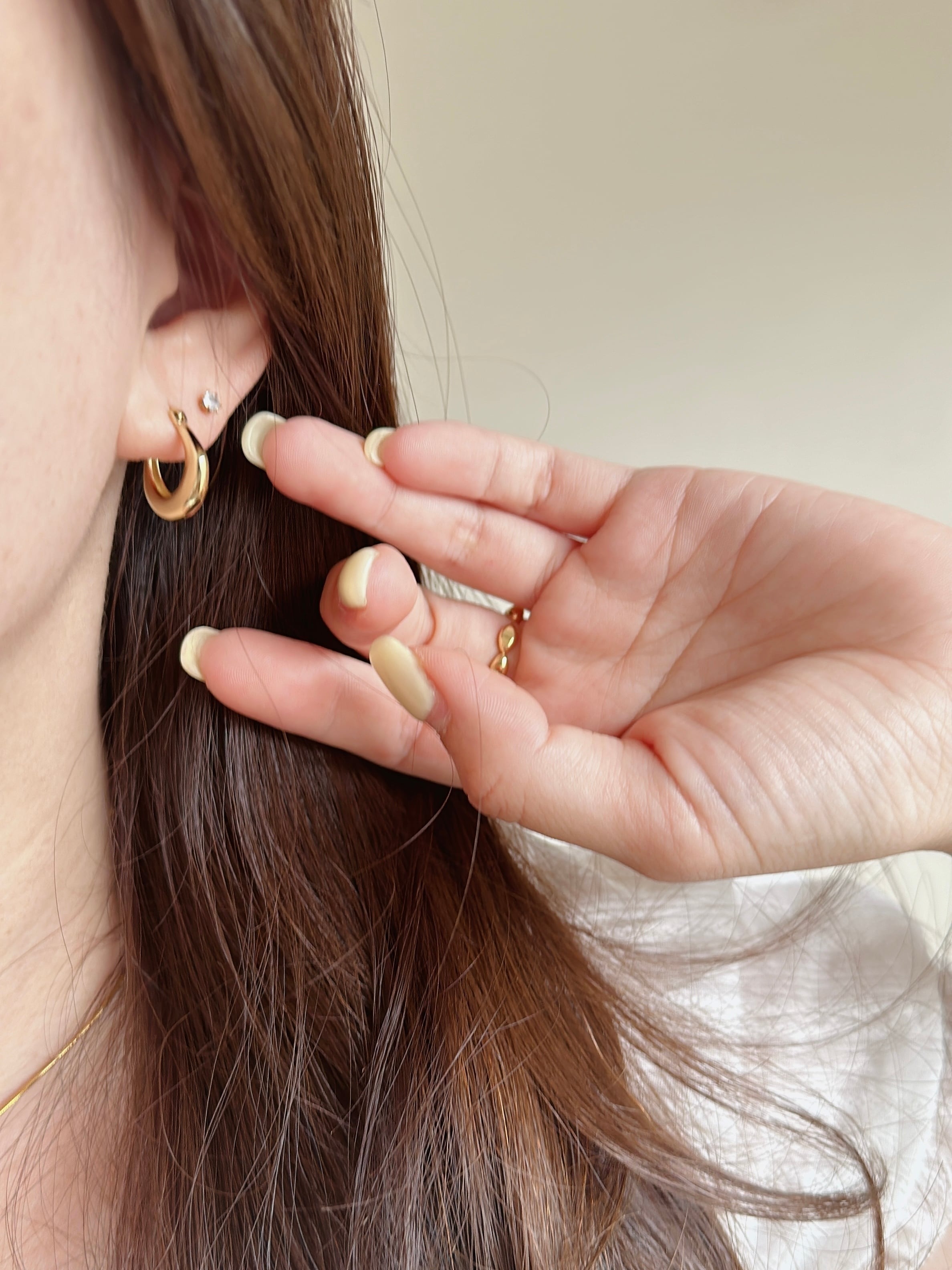 S925 smooth ring hoop pierce