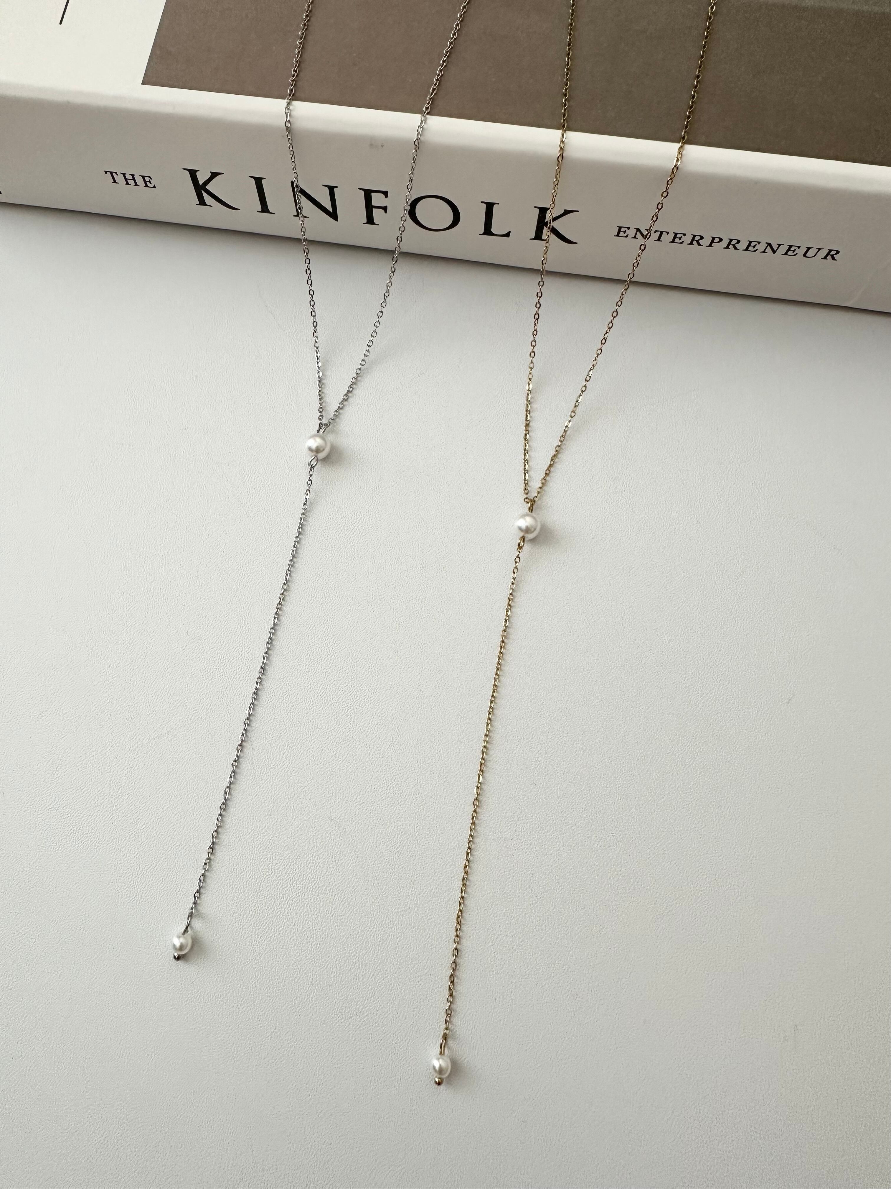 SS pearl drop necklace