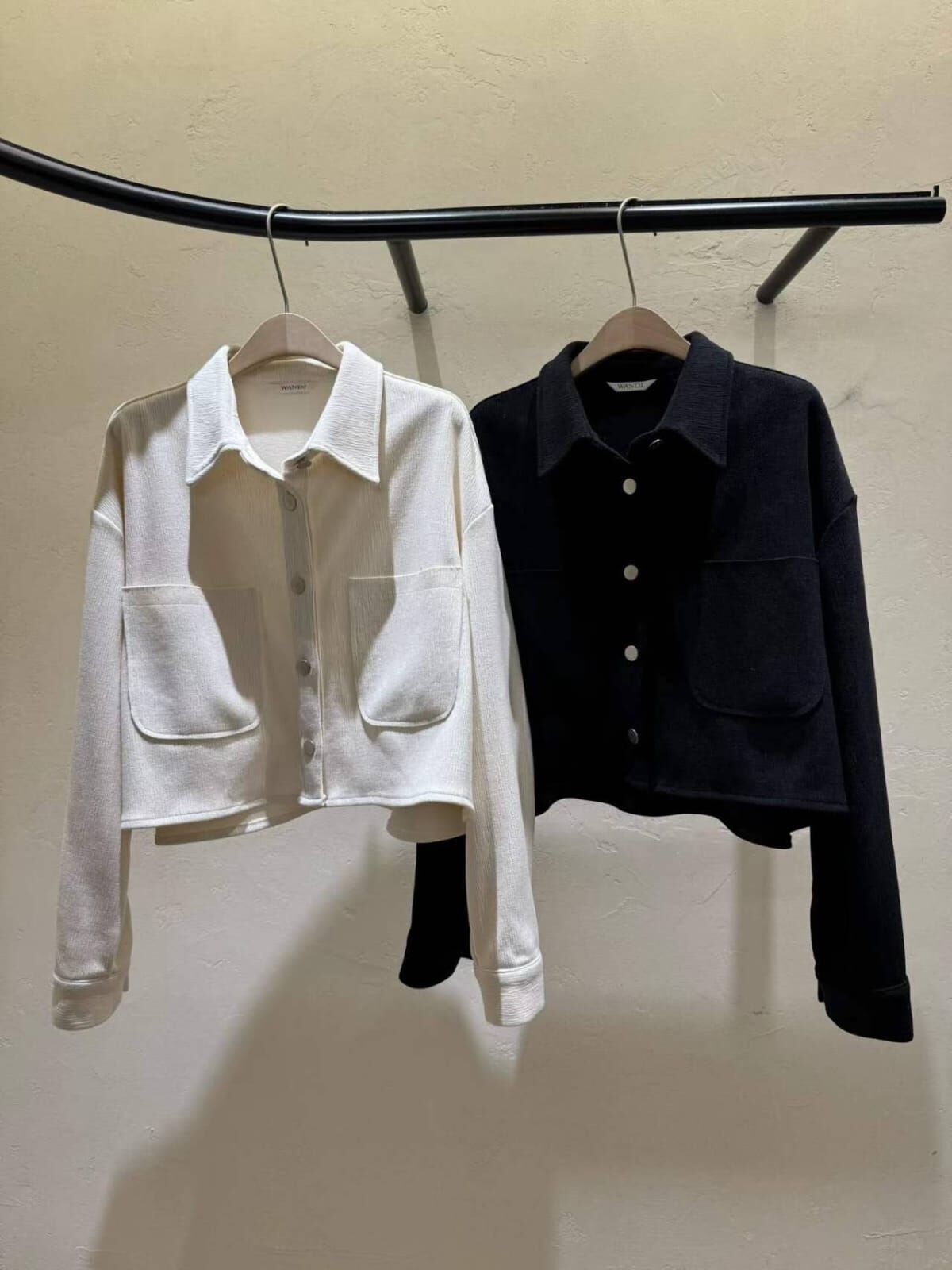 WJ5152 淺樹紋有領外套