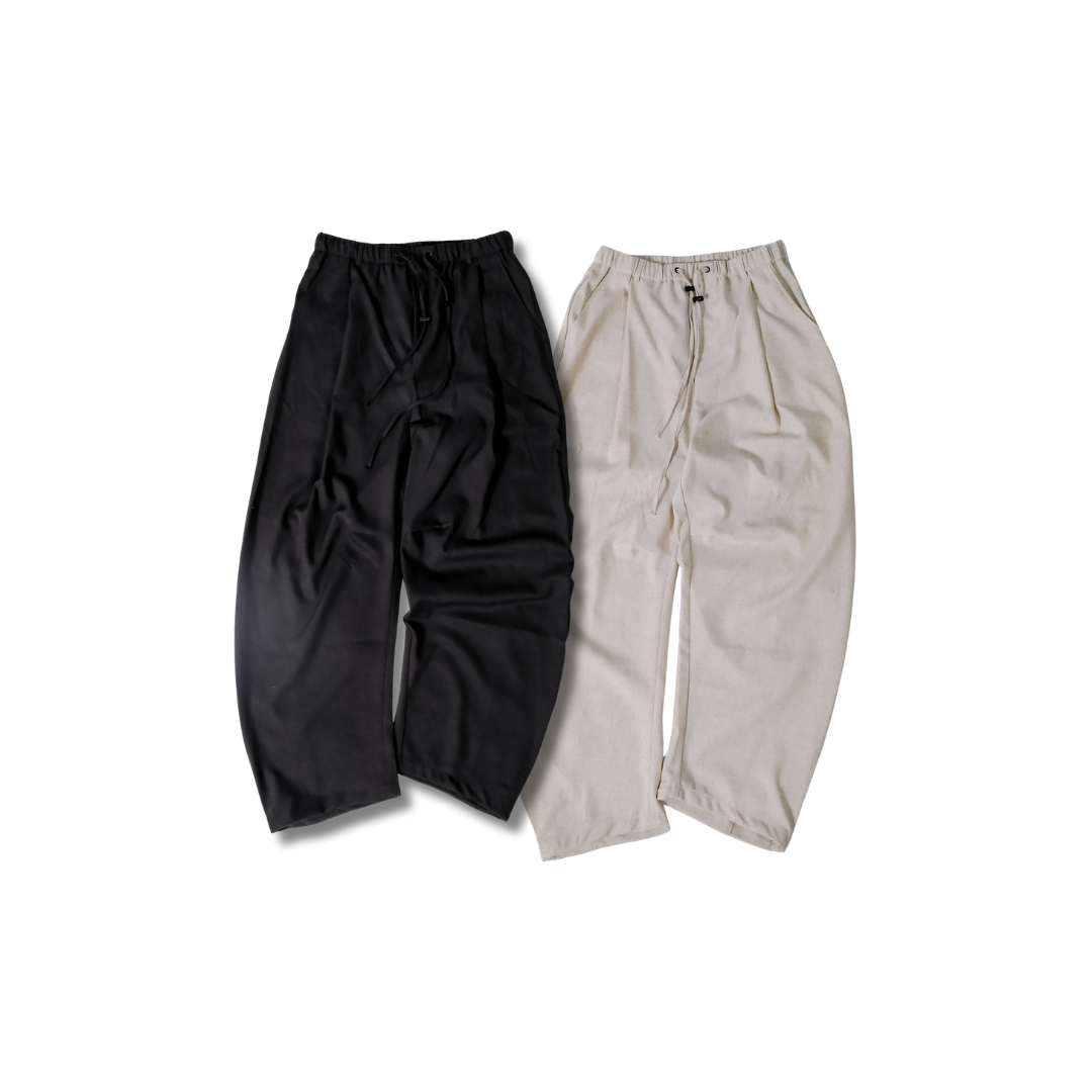 D.CLOSET 亞麻 棉麻 闊腿褲 休閒褲