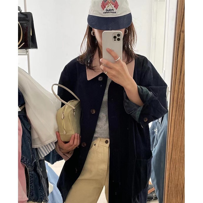 ᴷᴼᴿᴱᴬ 🇰🇷Modestmood斜紋棉撞色POLO領風衣外套（兩色）