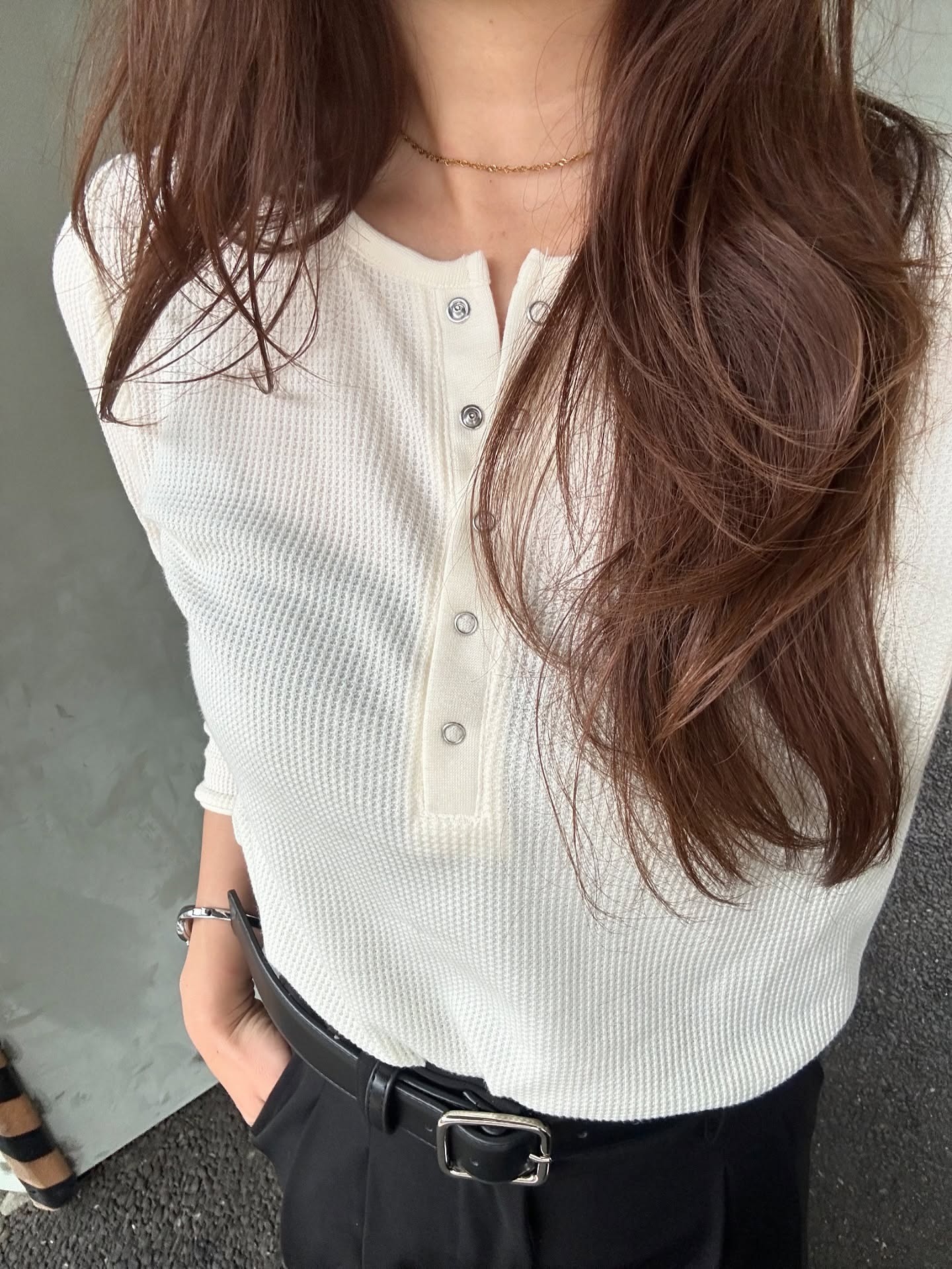 SS magnet wave chain necklace