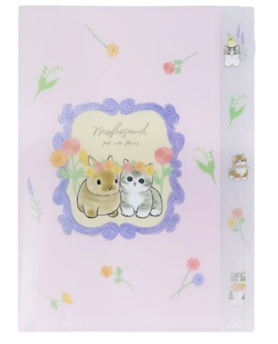 [日本製]Mofusand- 5頁索引資料夾 文件夾 A4 FILE [兔子款] (粉)  (平行進口)