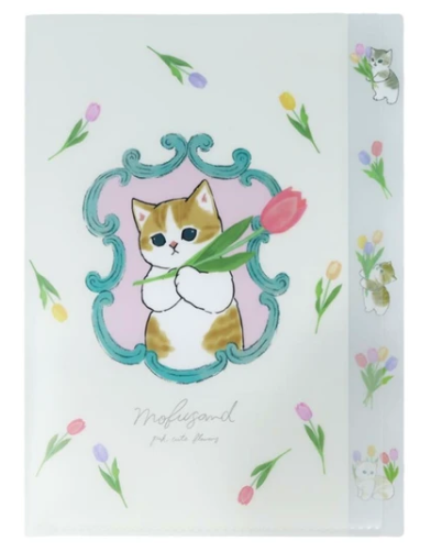 [日本製]Mofusand- 5頁索引資料夾 文件夾 A4 FILE[花花款] (白)  (平行進口)