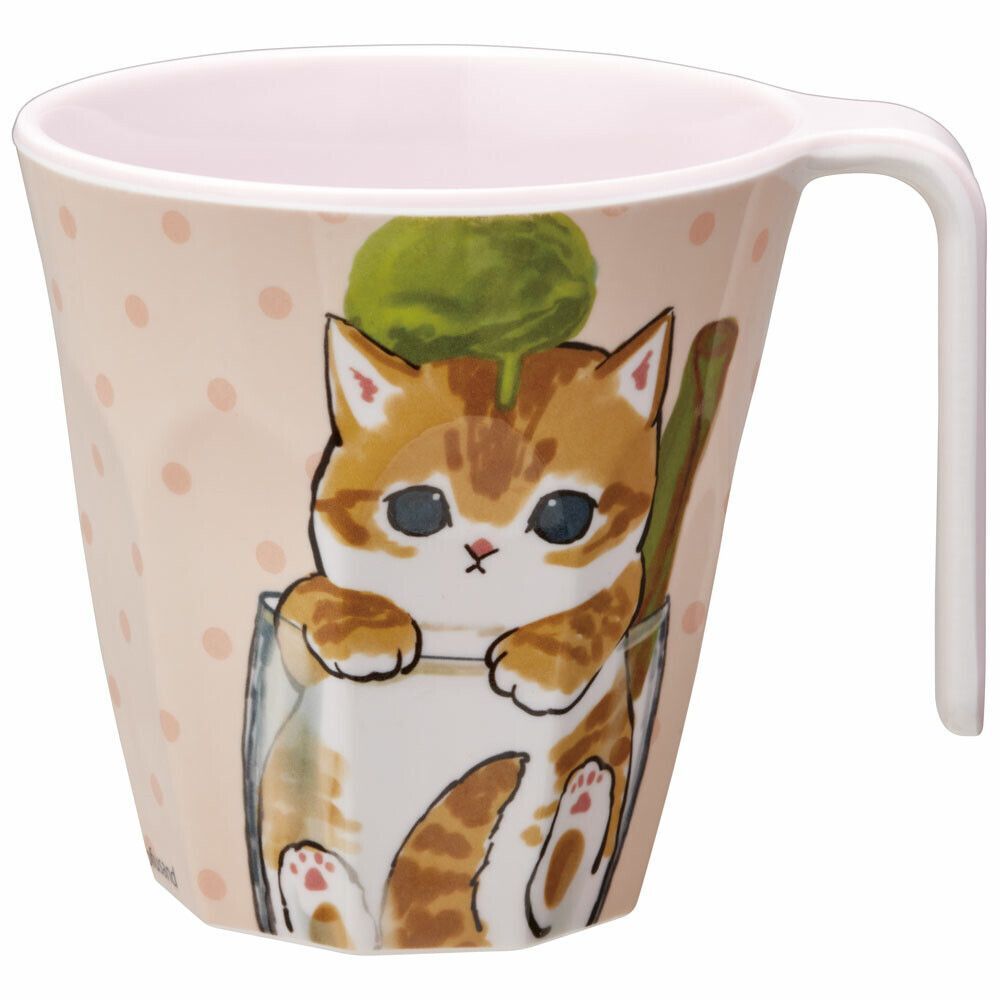 Mofusand 貓福珊迪 - Skater 手柄膠杯 (粉) (300ML) [平行進口]