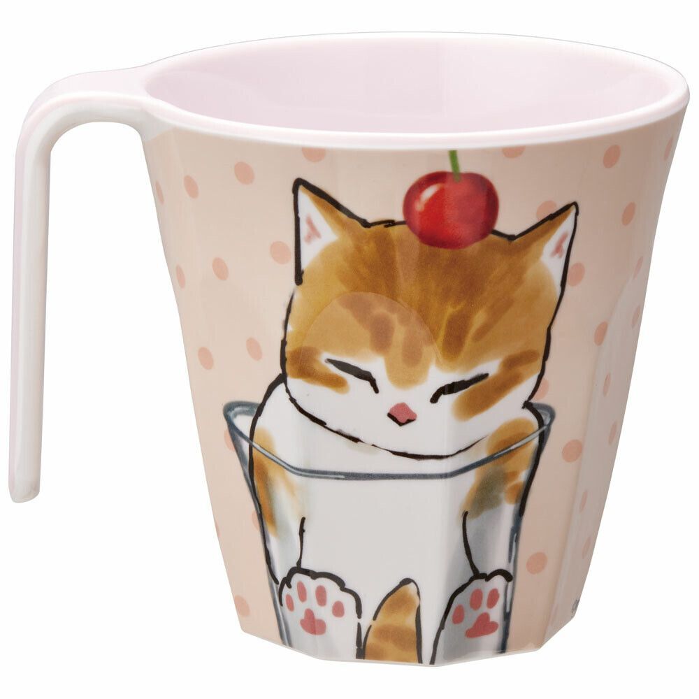 Mofusand 貓福珊迪 - Skater 手柄膠杯 (粉) (300ML) [平行進口]