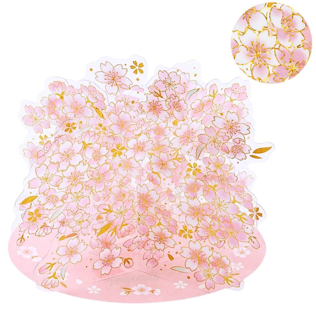 透明金色櫻花樹立體萬用卡 (日本進口)