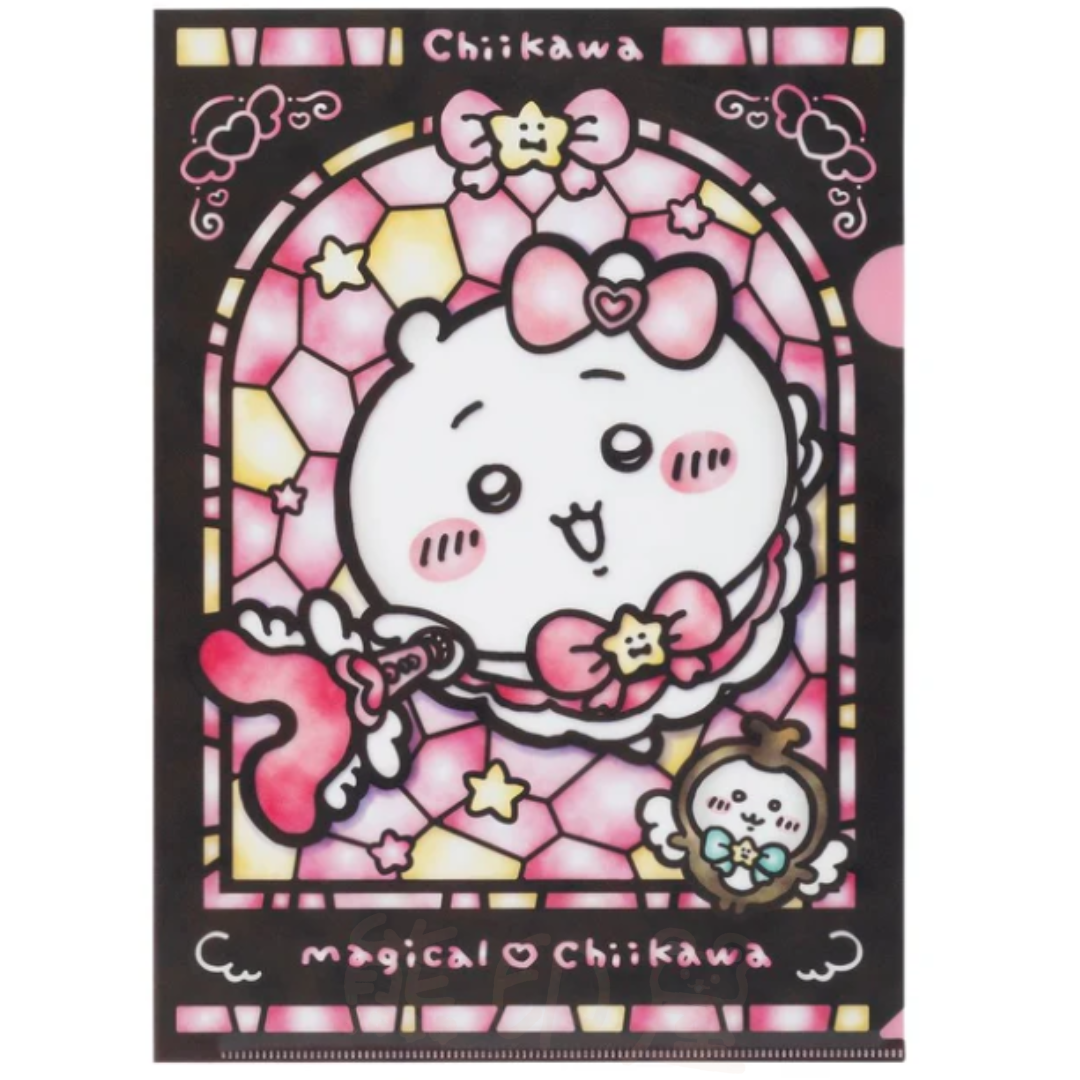 日本Chiikawa吉伊卡哇彩繪玻璃風格A4 file 日本製