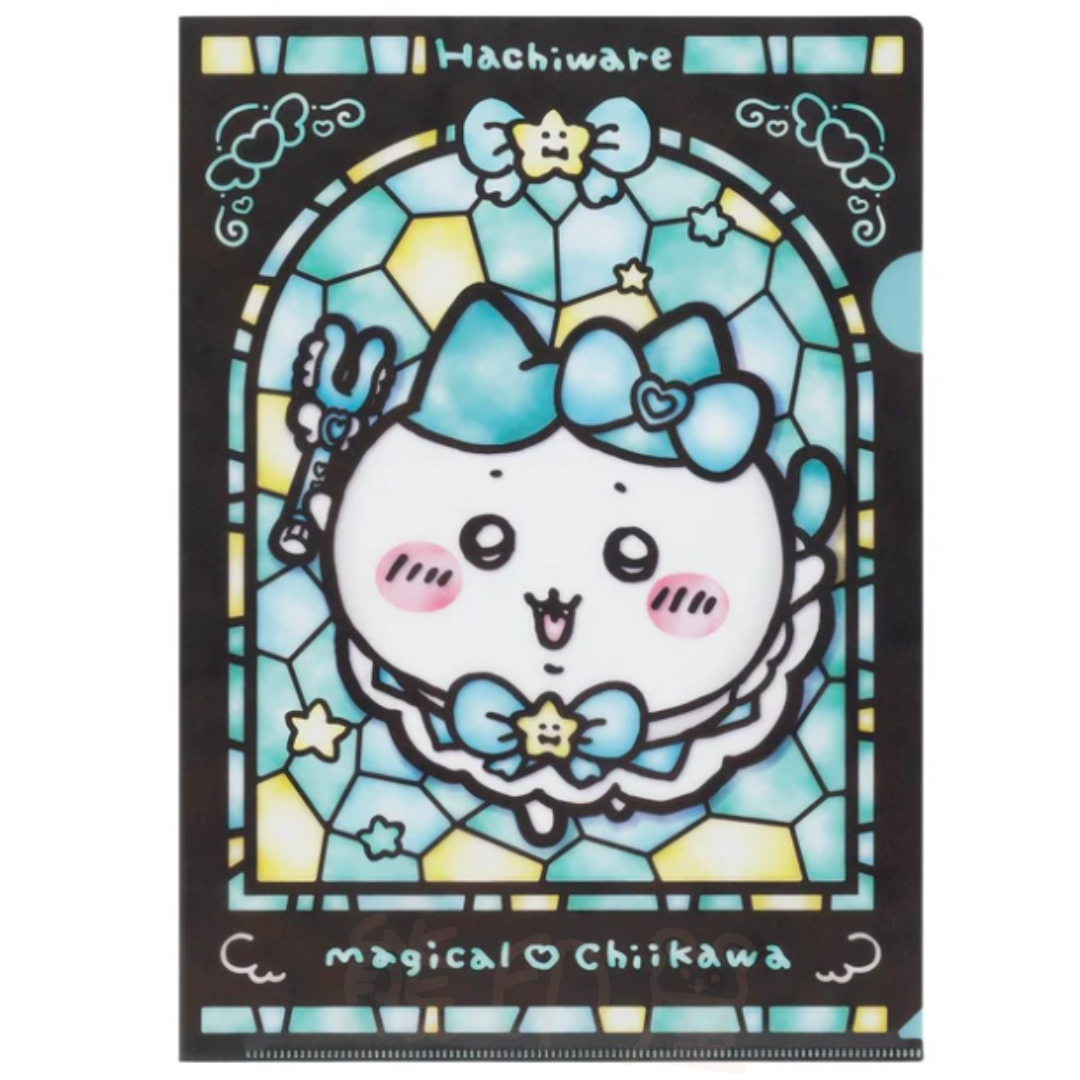 日本Chiikawa小八貓彩繪玻璃風格A4 file 日本製