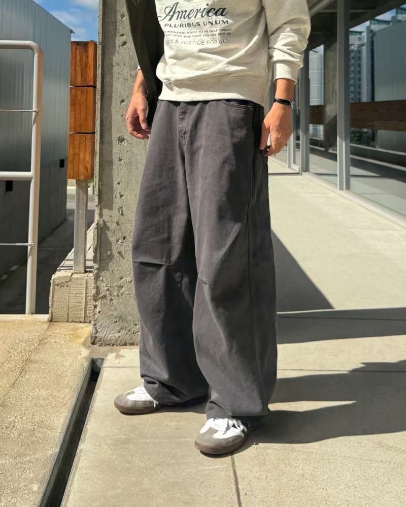 【預購】水洗感寬褲 韓系街頭百搭長褲