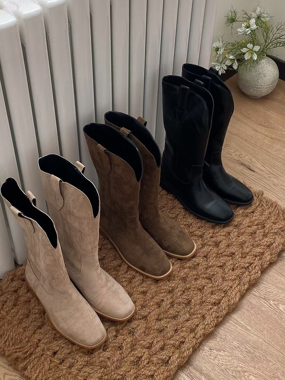 P17 皮革中短靴(麂皮米/麂皮咖/亮皮黑)