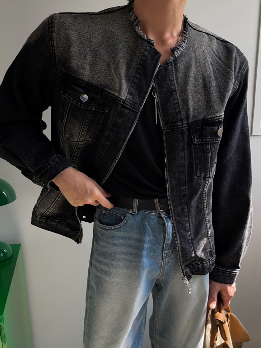 ARC 簡約無領牛仔夾克