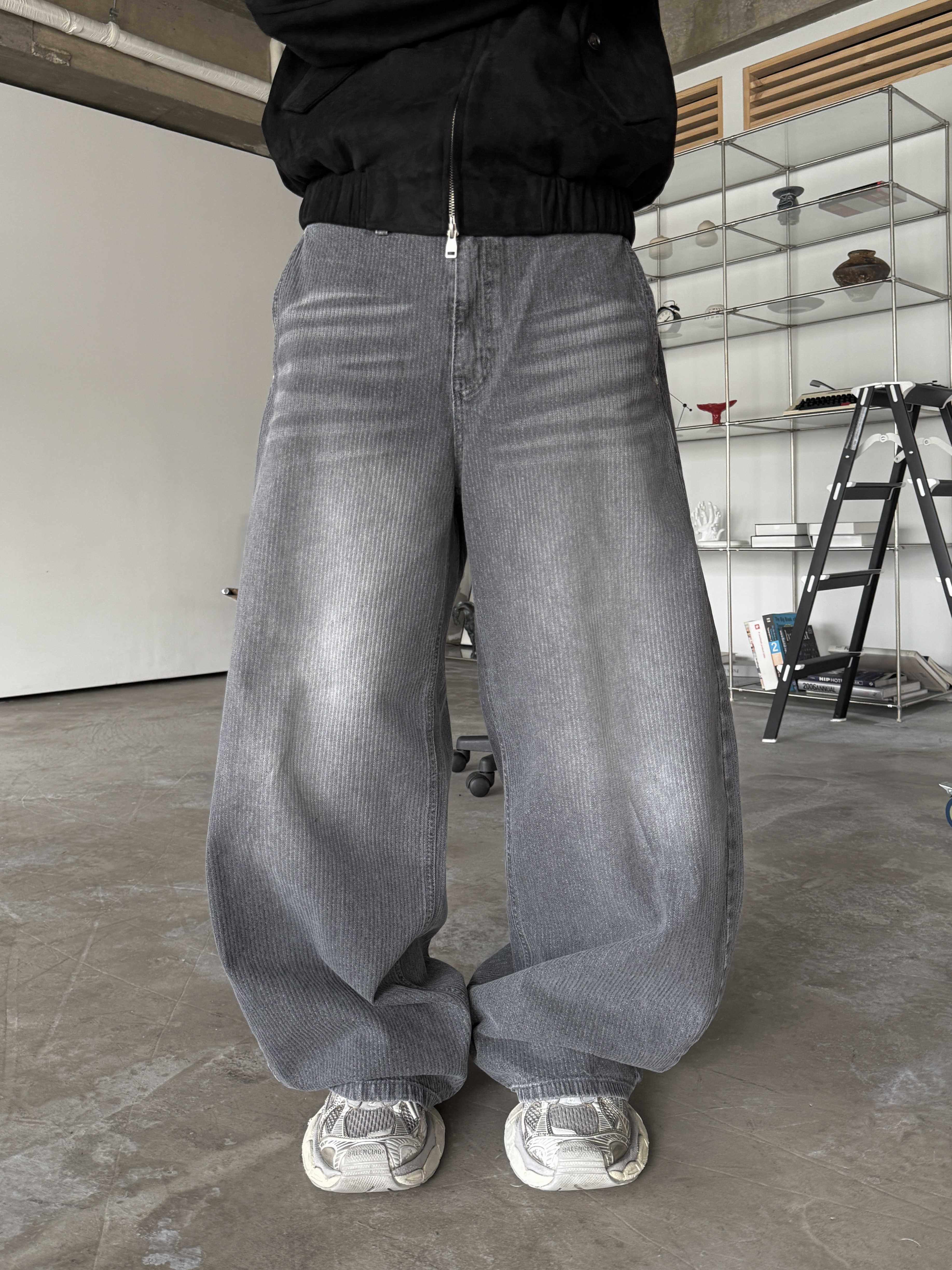 燈芯絨 仿舊水洗 闊腿 落地 牛仔褲（部分現貨）
