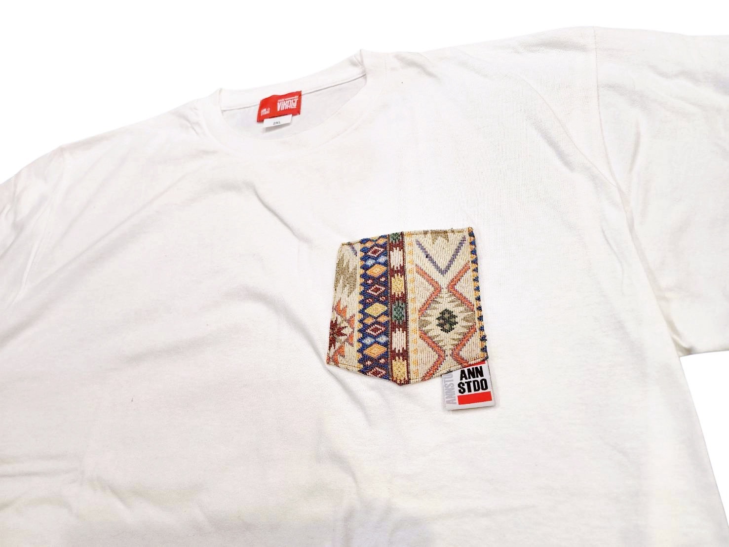 Annstudio/老闆手作/圖騰口袋短T