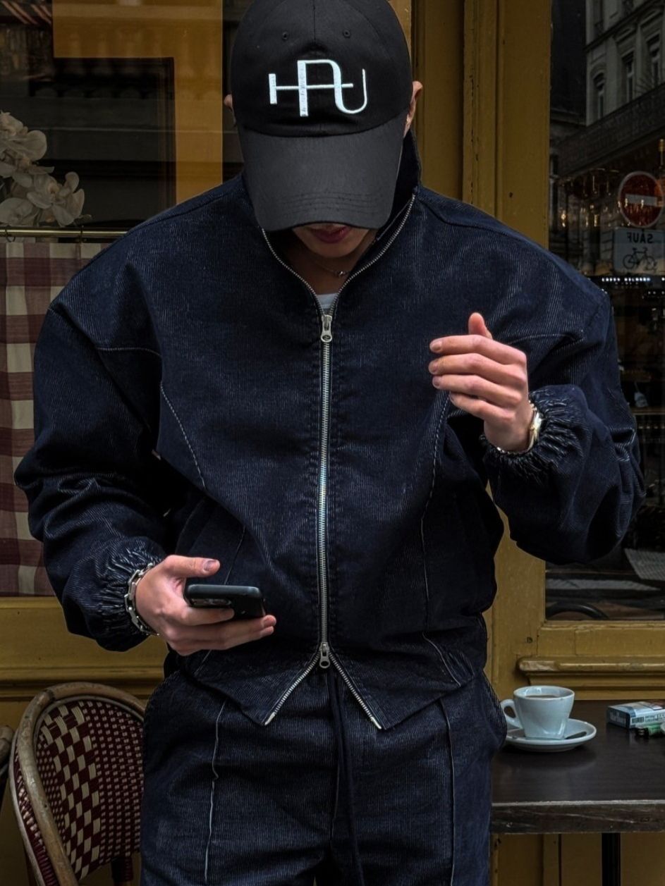 反領淨色拉鍊外套 JK2650