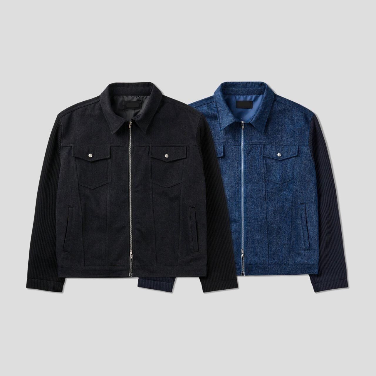 拼色反色拉鍊外套 JK2651