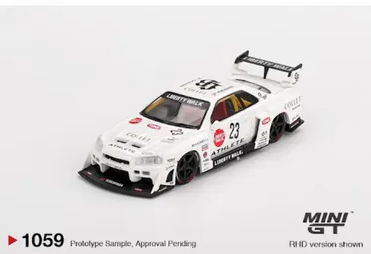 MINI GT #1059 Nissan LB-ER34 Super Silhouette ATHLETE/COLLET RHD