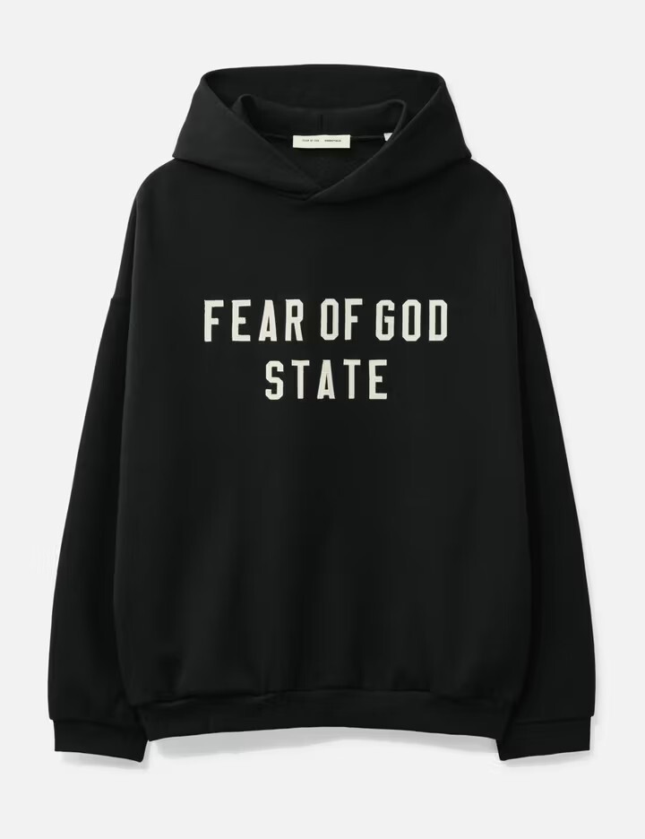 Fear of God ESSENTIALS Black 90s Fit Fleece Hoodie