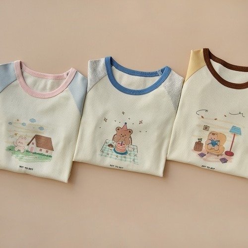 25F/W DTD漫畫風印花系列🍁-羅紋拼色長袖T恤