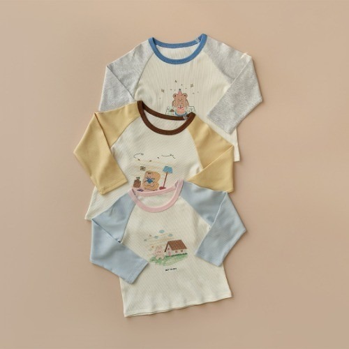 25F/W DTD漫畫風印花系列🍁-羅紋拼色長袖T恤