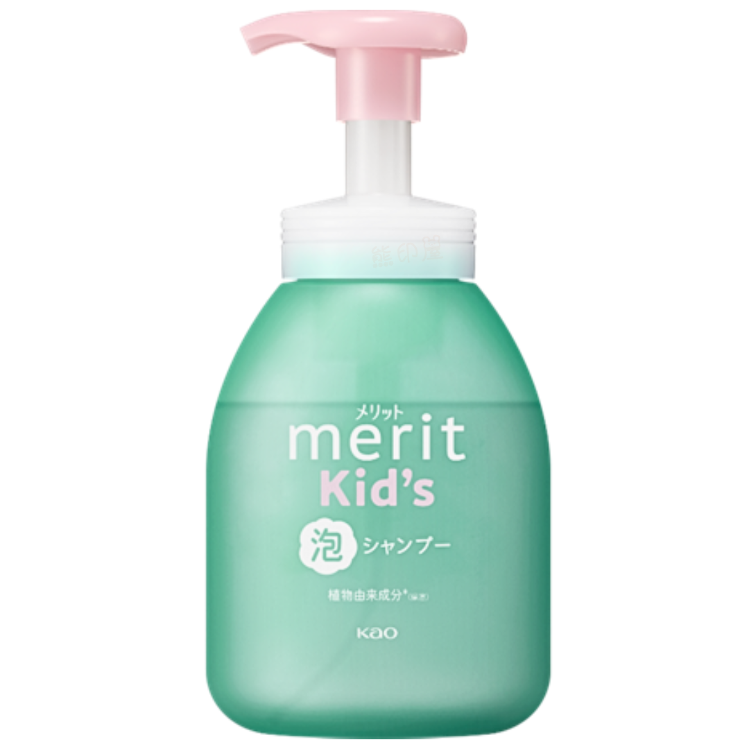 Merit 兒童泡沫順滑洗髮水/洗髮露 330ml (弱酸性) 天然花香 日本製 (綠)