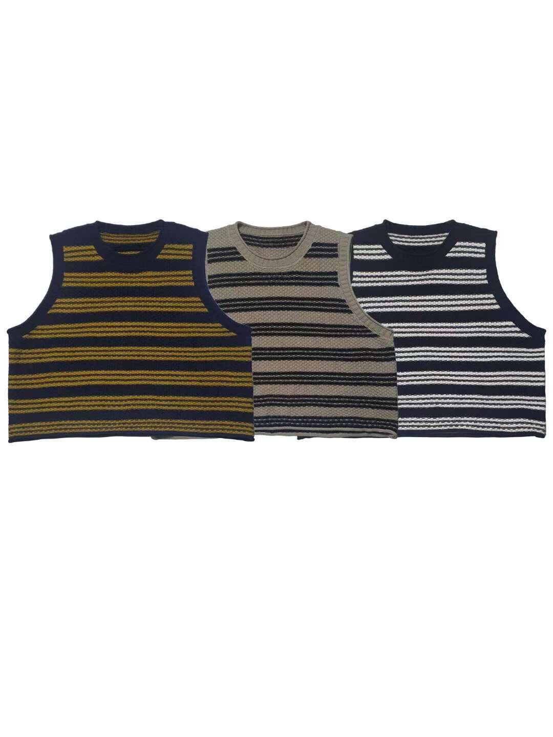 橫間針織背心 F&c-104V