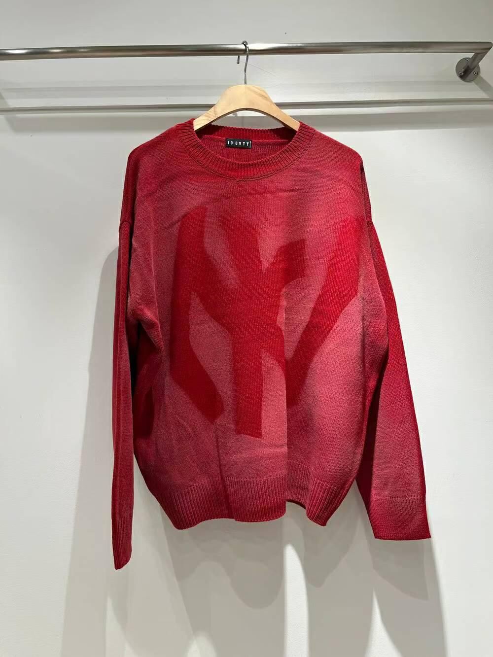 仿污英文字針織衫 10.GVTY-0238T