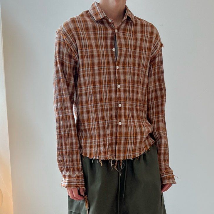 格仔長袖恤衫 EDEN-024S