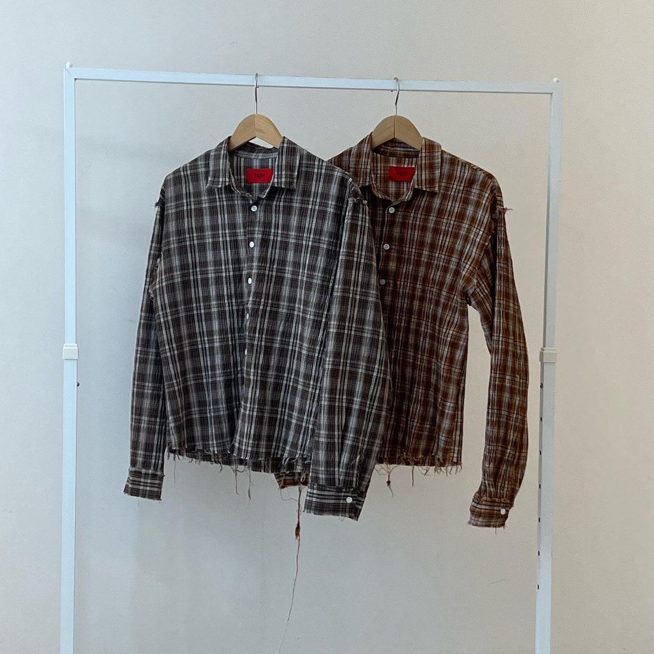 格仔長袖恤衫 EDEN-024S