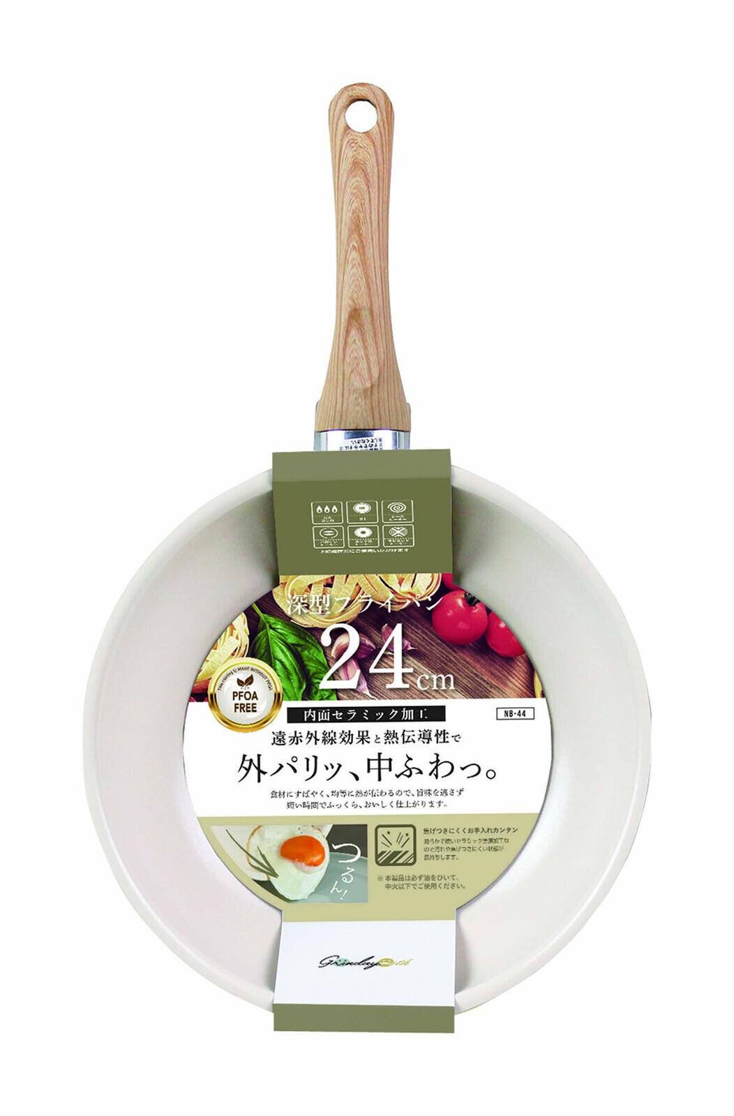 日本Grinday陶瓷塗層煎鍋24CM (明火/電磁爐OK!) (非日本製)