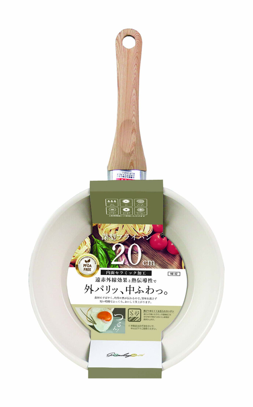 日本Grinday陶瓷塗層煎鍋20CM (明火/電磁爐OK!) (非日本製)