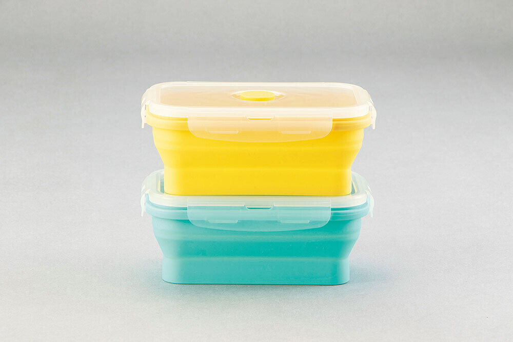 日式可折疊耐熱矽膠密封食物盒(微波爐OK!) (非日本製)