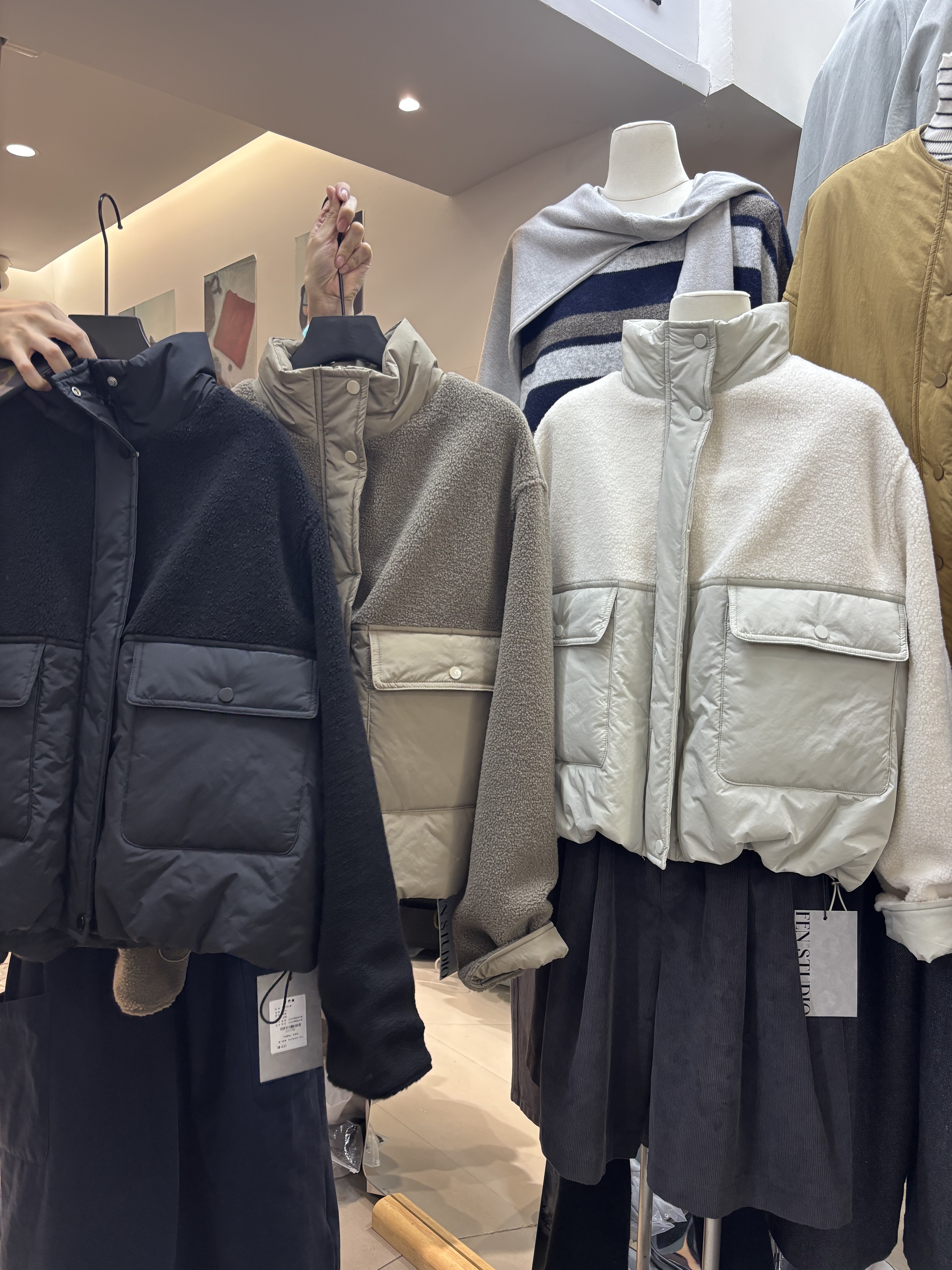 羊羔毛大口袋外套