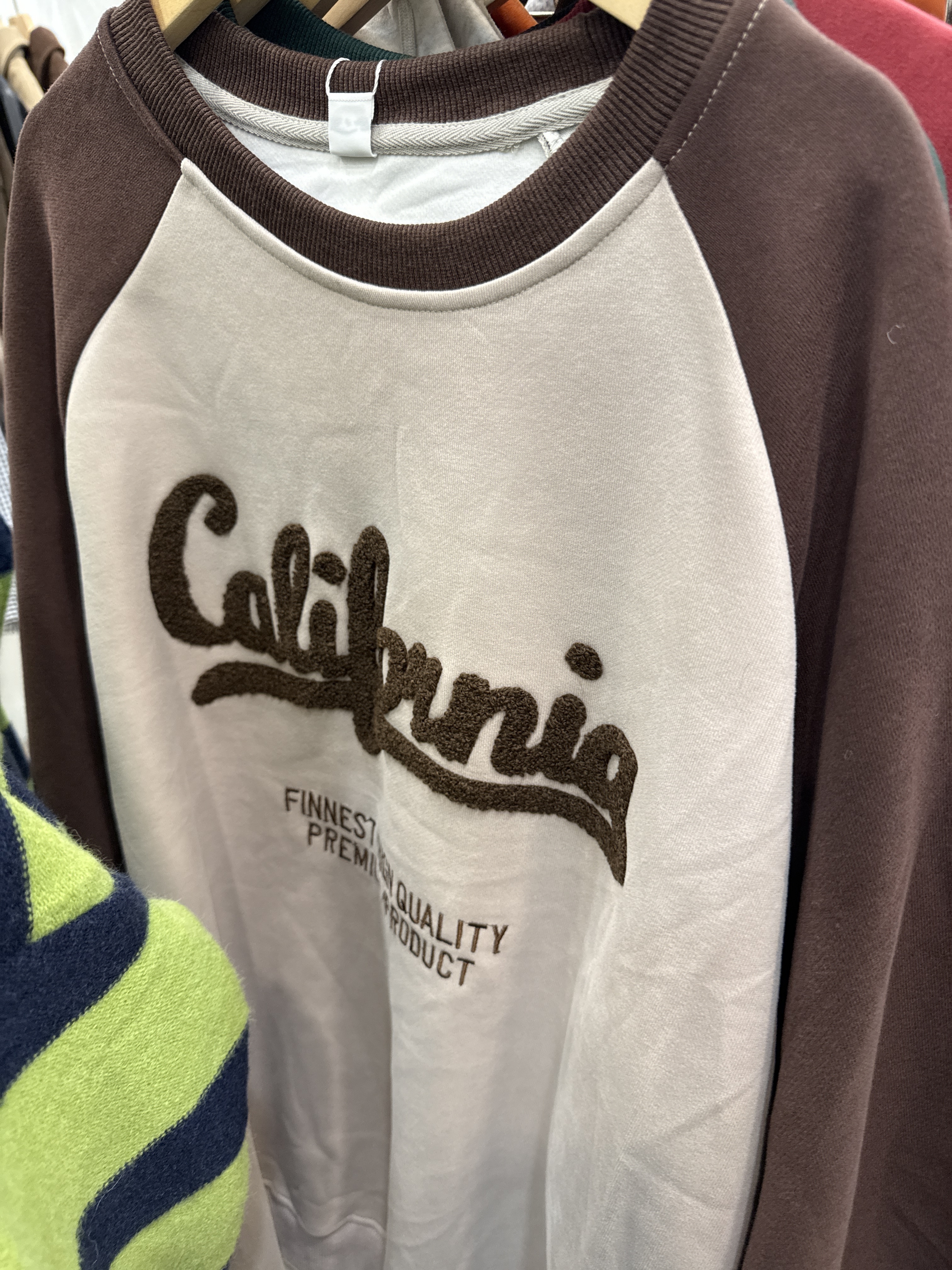 拼接毛巾繡oversize大學Ｔ