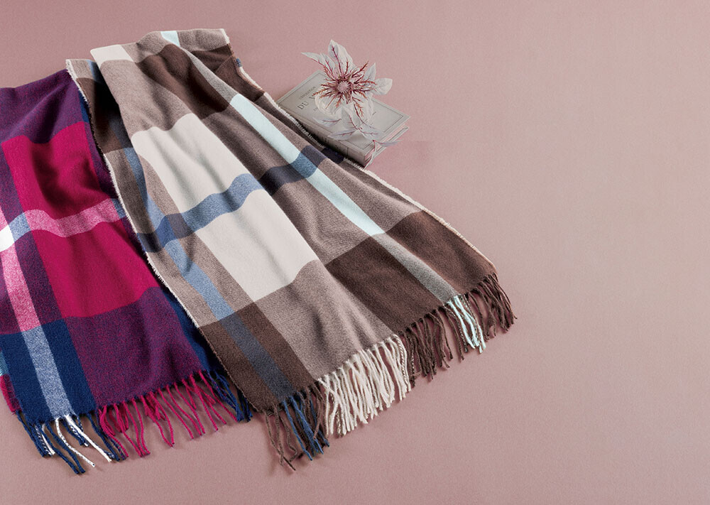 日式格仔流蘇頸巾 (非日本製)