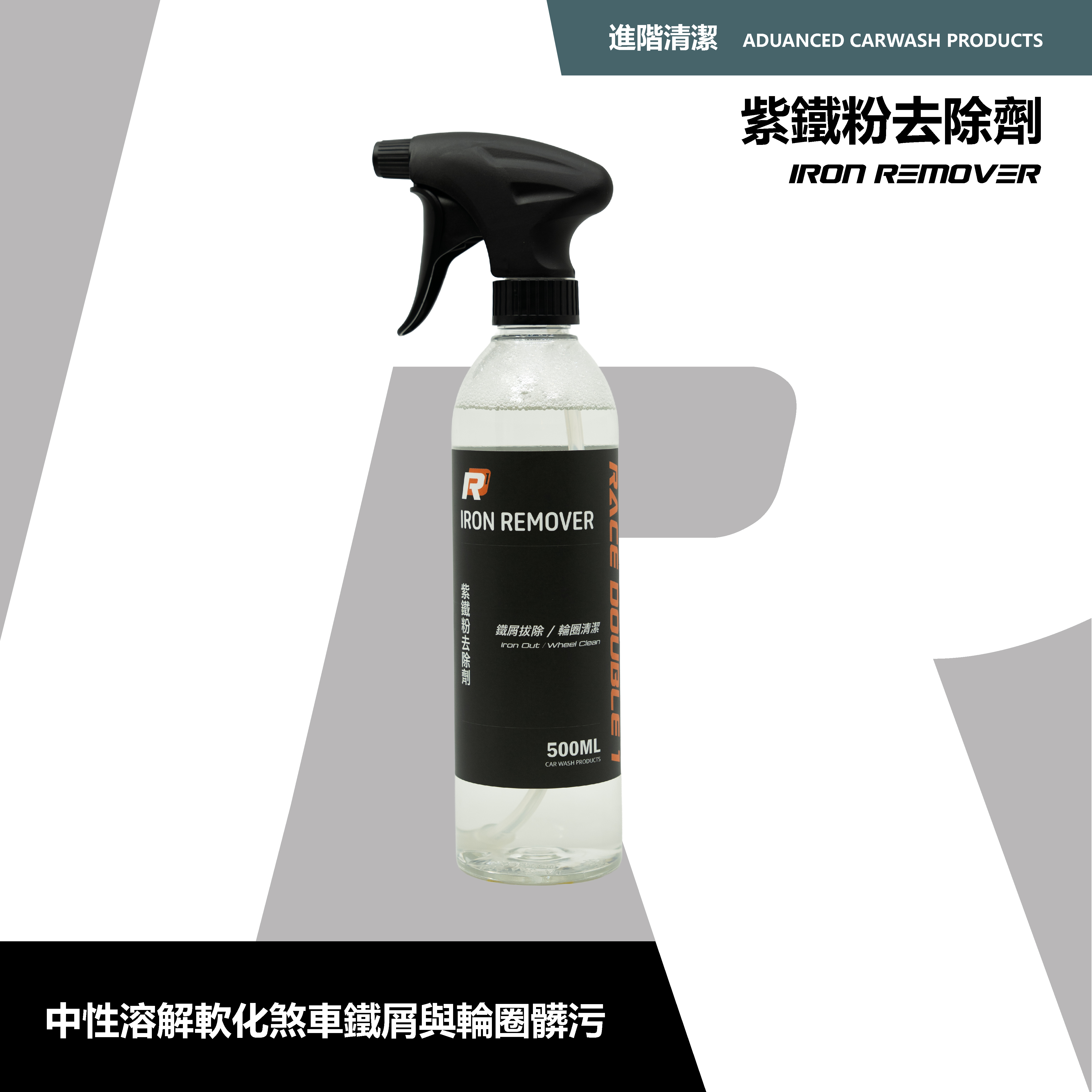 RD1-紫鐵粉去除劑｜鐵屑輕鬆拔除｜輪圈鐵粉快速反應｜中性配方溫和不傷漆