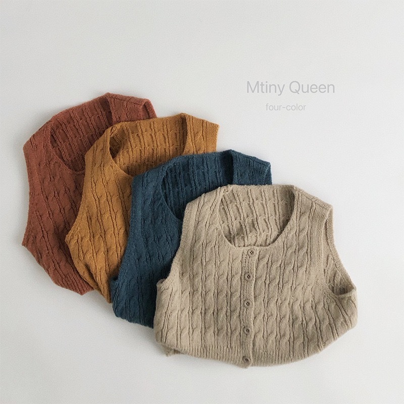 現貨130黃色｜四色麻花捲馬甲背心 ‧₊