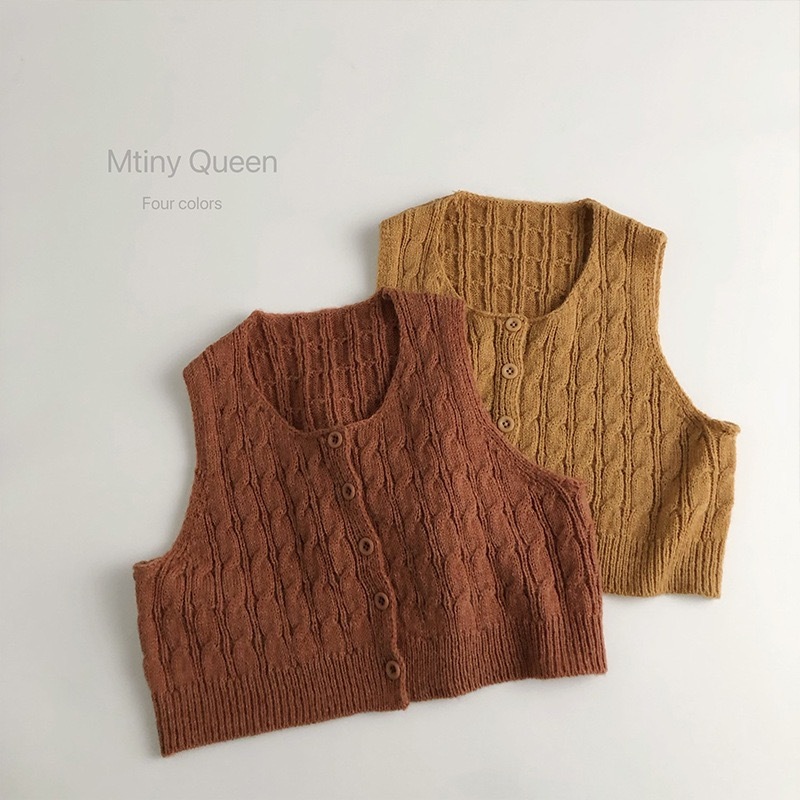 現貨130黃色｜四色麻花捲馬甲背心 ‧₊